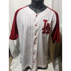 Vintage 90s LA Dodgers Pinstripe Button Up Jersey Men’s
